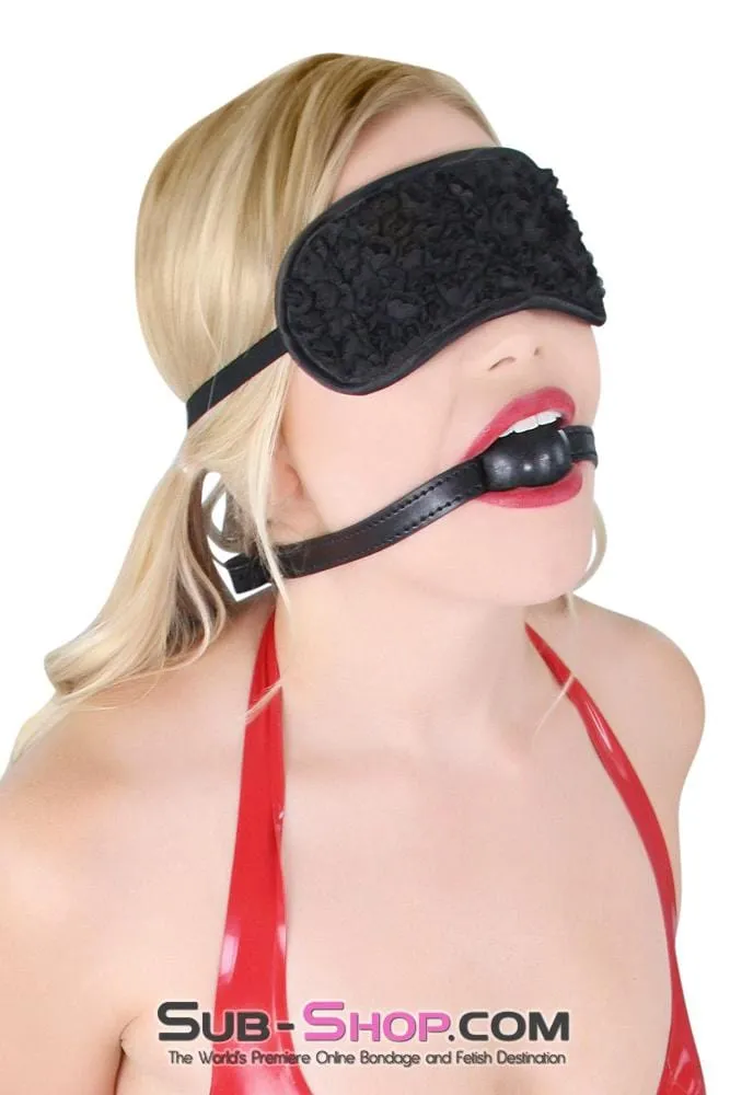 0508RS      Black Lace Roses Love Mask Blindfold