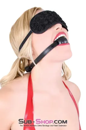 0508RS      Black Lace Roses Love Mask Blindfold