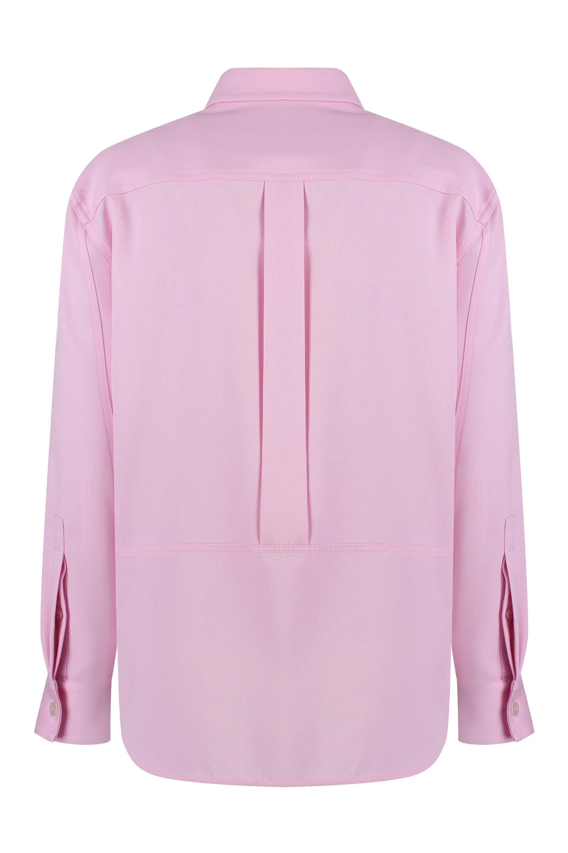 ALEXANDER MCQUEEN Pink Wool Overshirt with Flap Pockets and Rounded Hem for Women – SS24 Collection