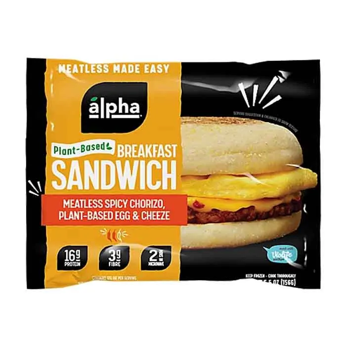 Alpha Foods - Breakfast Sandwich, 5.5oz | Pack of 10