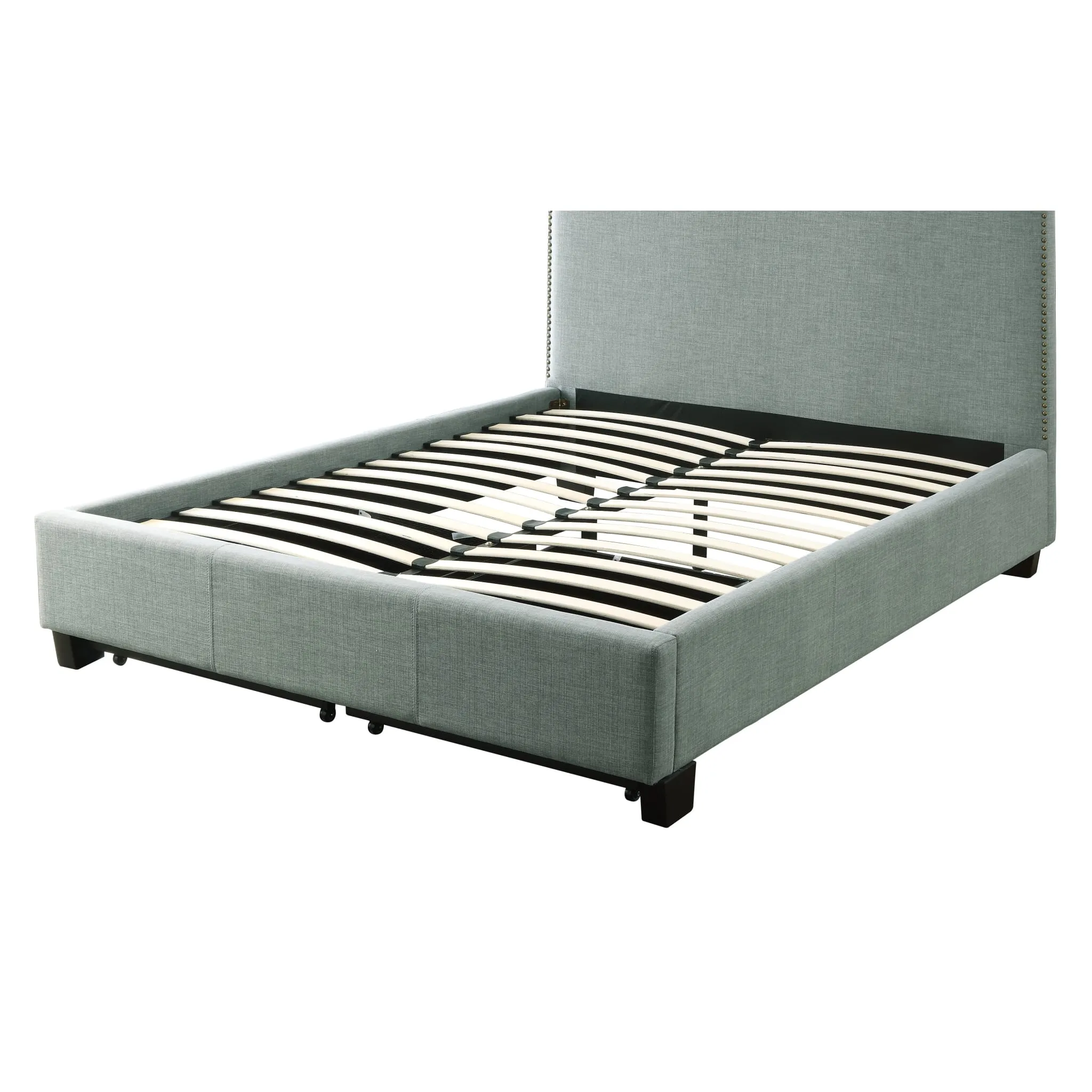 Ariana Upholstered Footboard Storage Bed in Bluebird