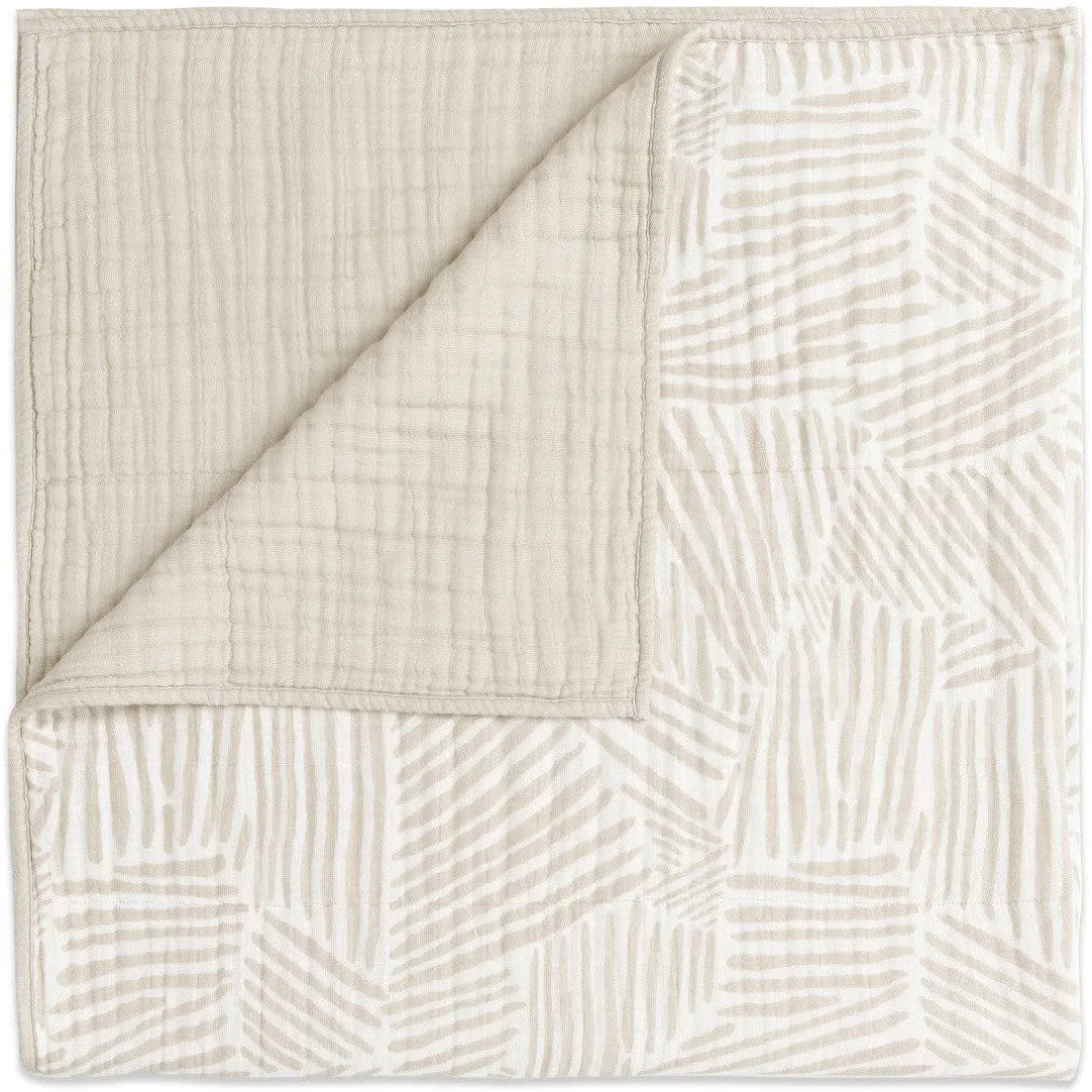 Babyletto Oat Stripe Muslin Quilt in GOTS Certified Organic Cotton