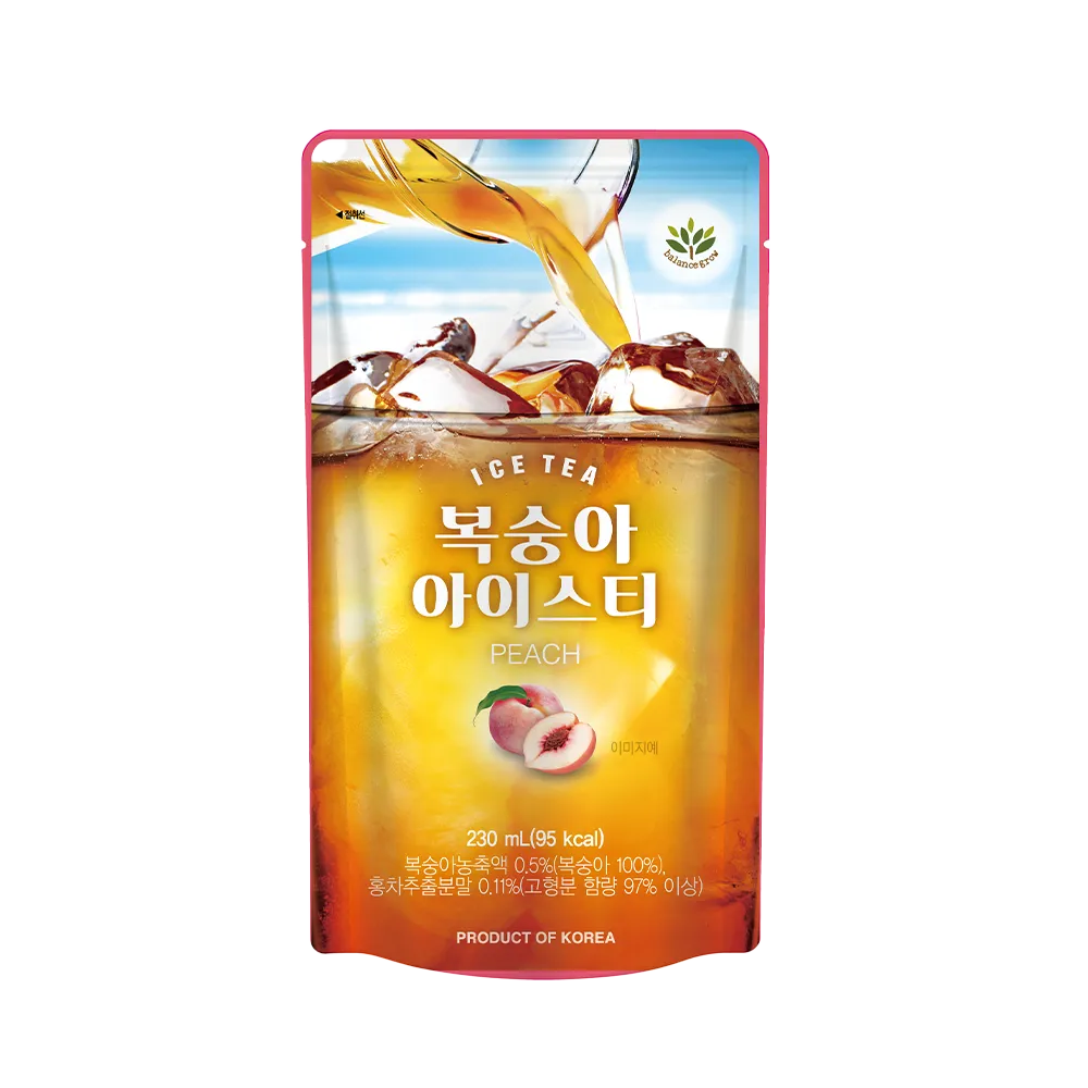 BALANCE GROW Peach Ice Tea Pouch Drink 230ml (Case 50)