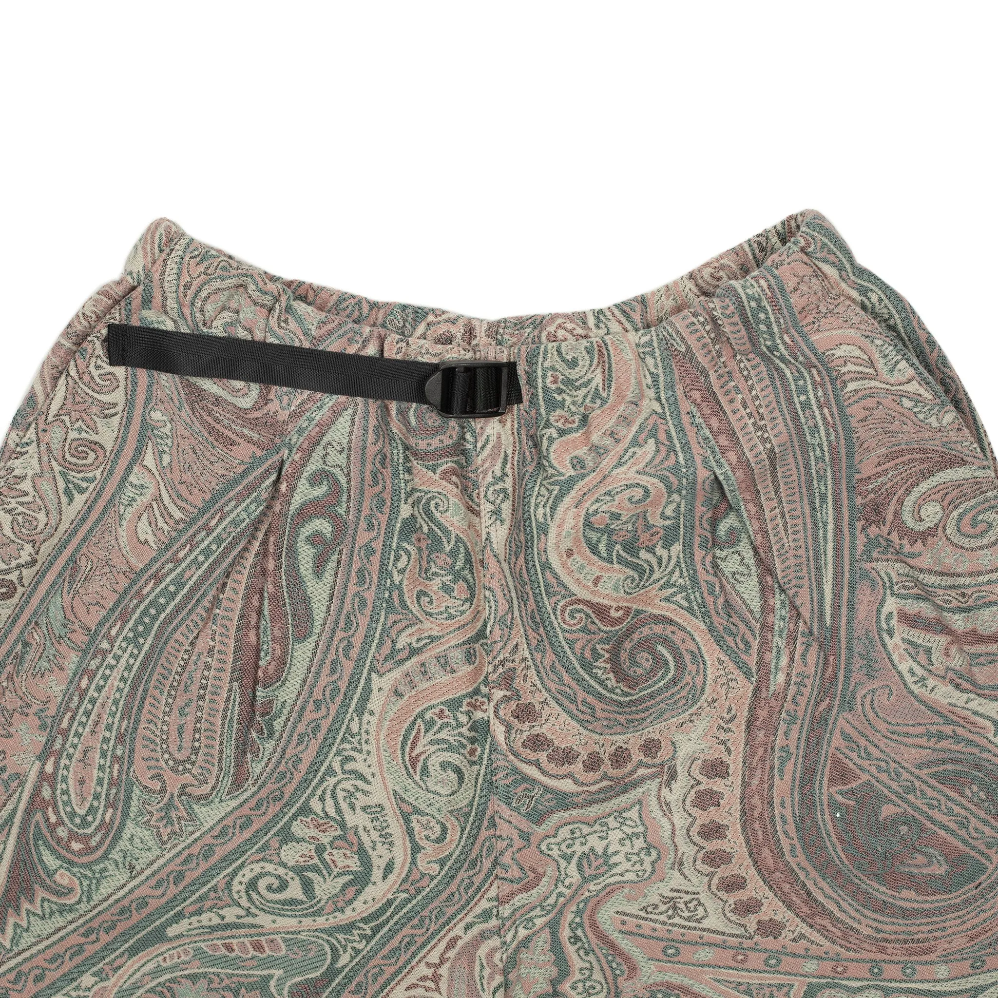 Belted easy shorts in lilac paisley "Betro" jacquard cotton (restock)