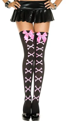 Black/Pink Cross Bone Stocking