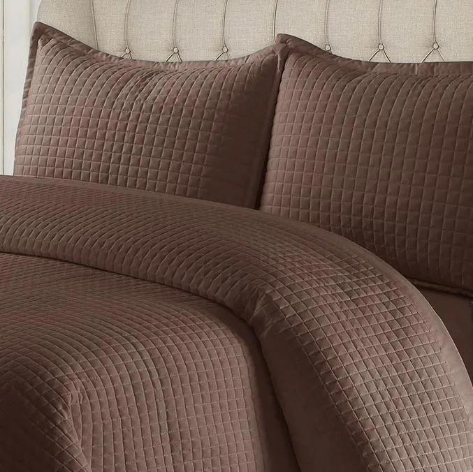 Brown Coverlet / Bedspread Set Reversible