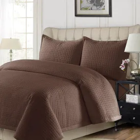 Brown Coverlet / Bedspread Set Reversible