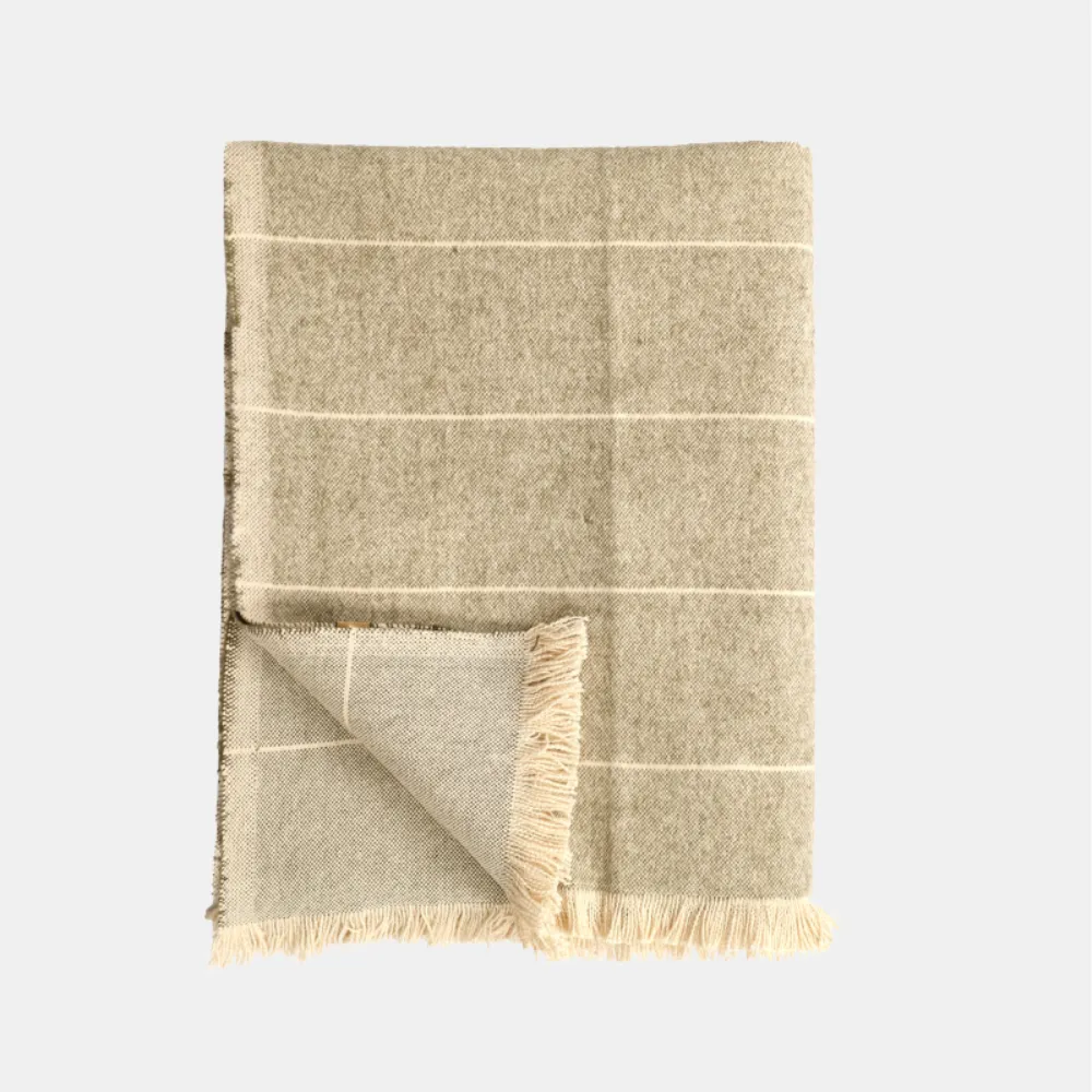 Brushed Wild Stripe Blanket - Khaki