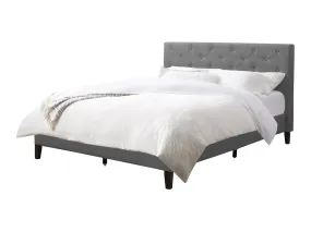 Button-Tufted Upholstered Queen Bed