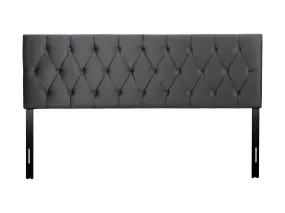 Dark Grey Velvet King Headboard