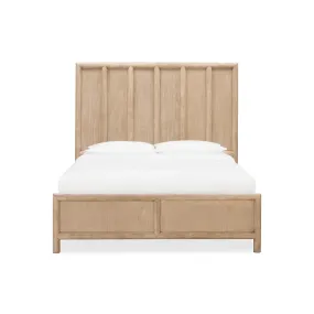 Dorsey Wooden Panel Bed in Granola