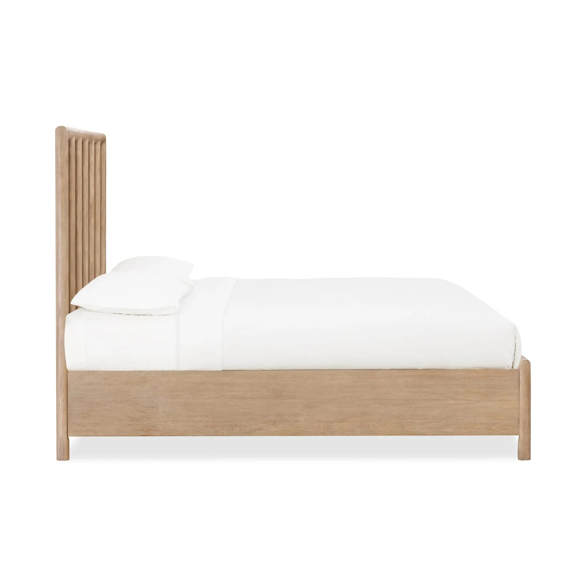 Dorsey Wooden Panel Bed in Granola