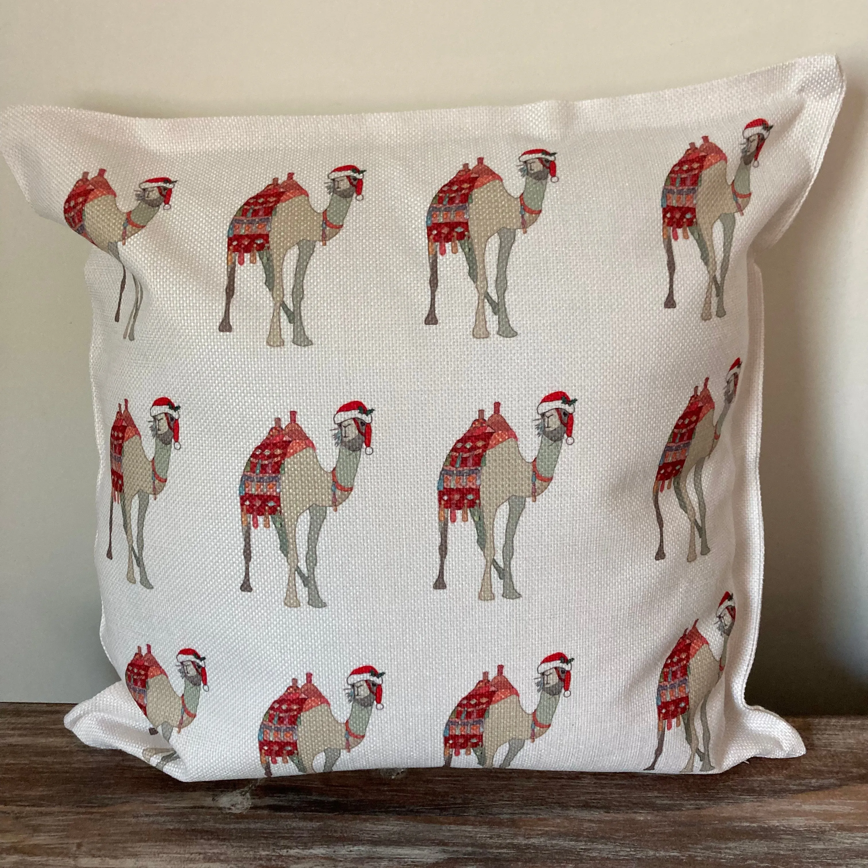 Festive Patchwork Camel Cushion