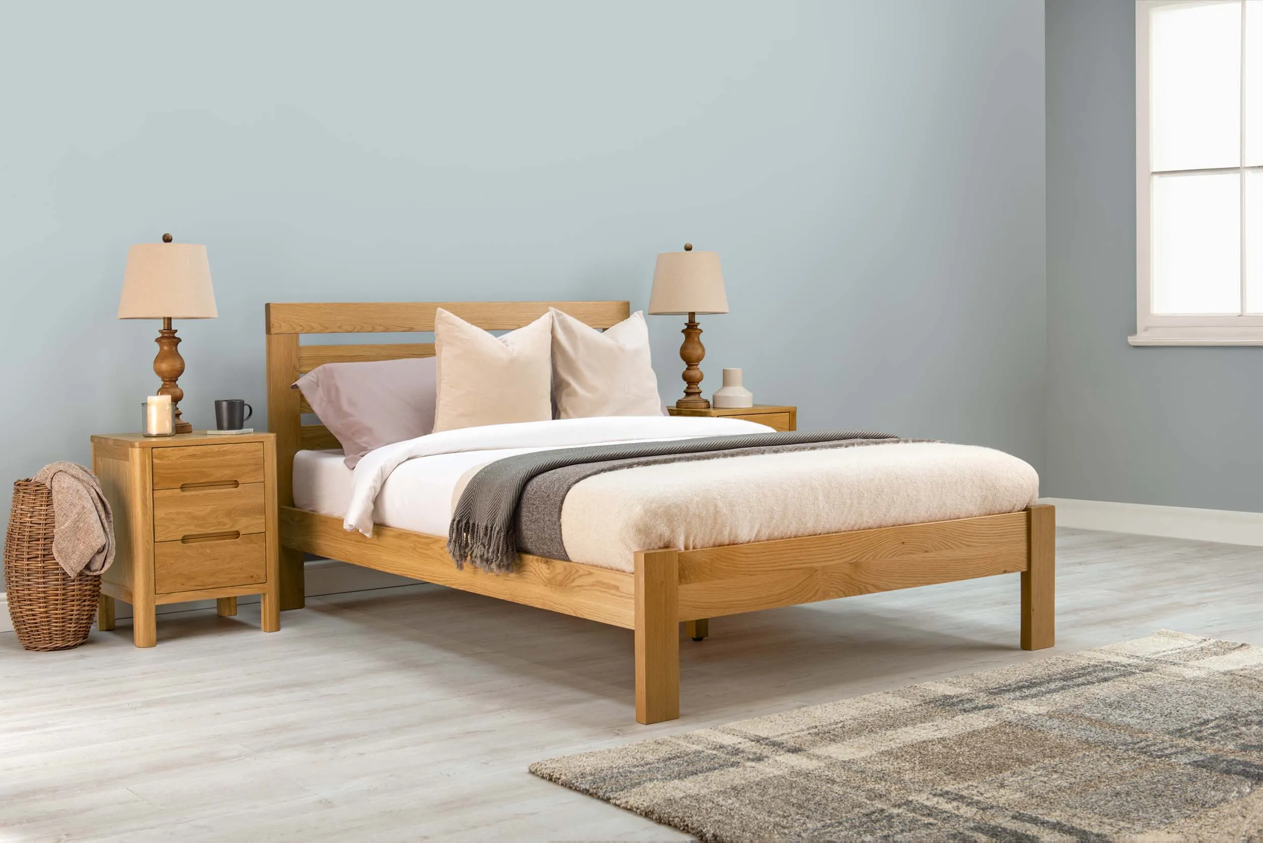 Goodwood Solid Natural Oak Bed Frame - 4ft6 Double