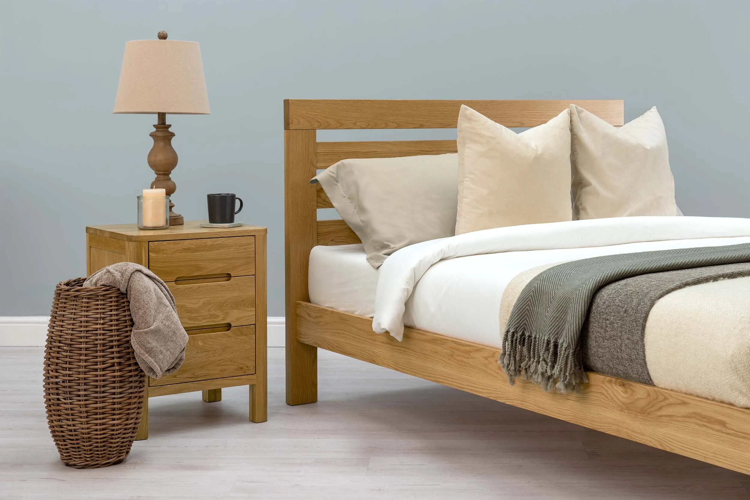 Goodwood Solid Natural Oak Bed Frame - 4ft6 Double