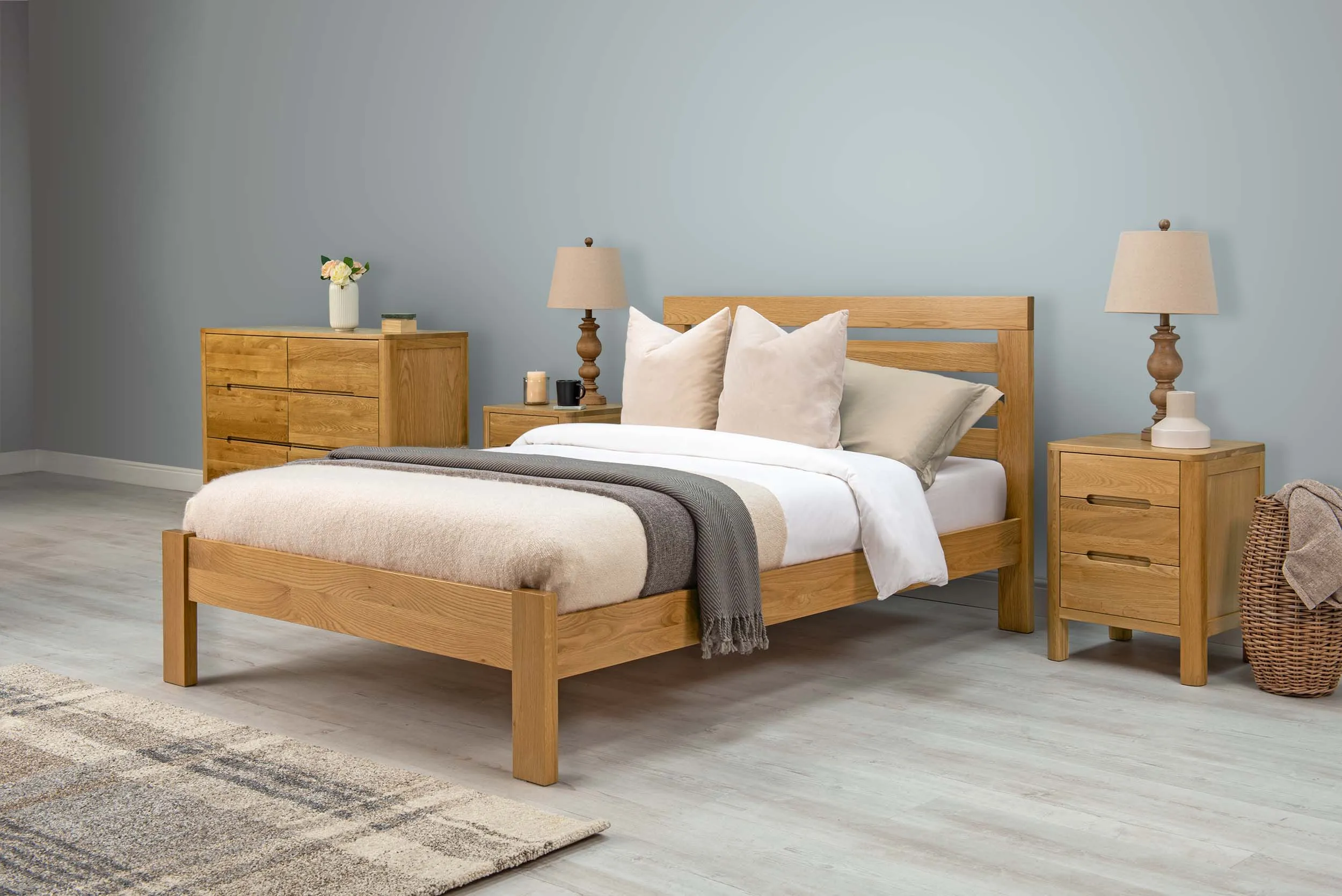 Goodwood Solid Natural Oak Bed Frame - 4ft6 Double