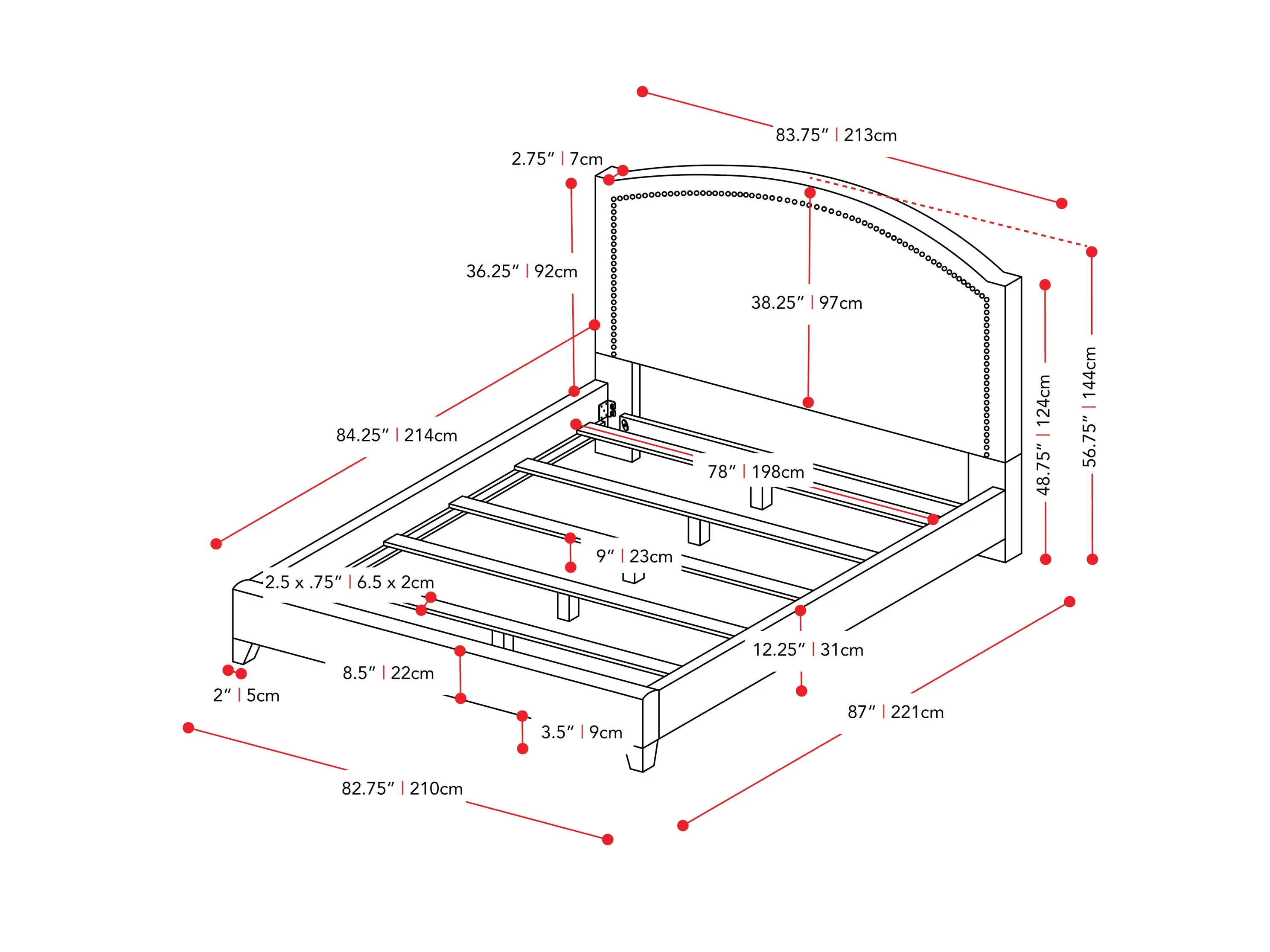 Grey Upholstered King Bed