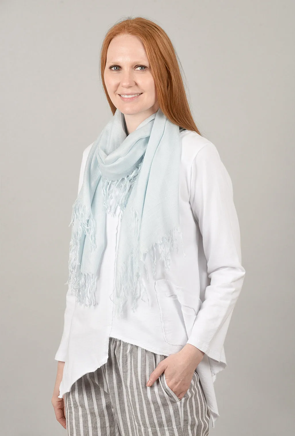 Half-Size Tissue Scarf, Powder Blue