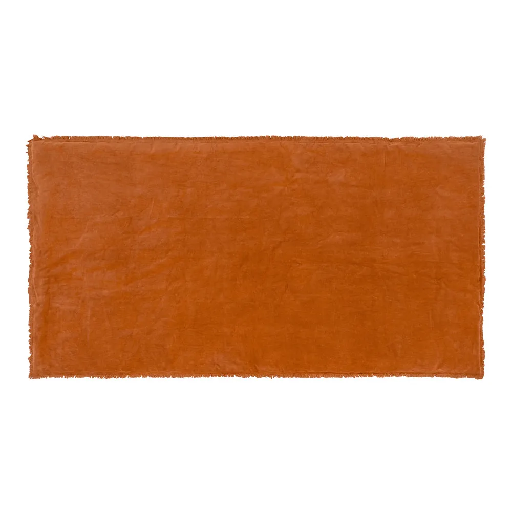 Jaye Cotton Velvet Filled Bedspread Rust