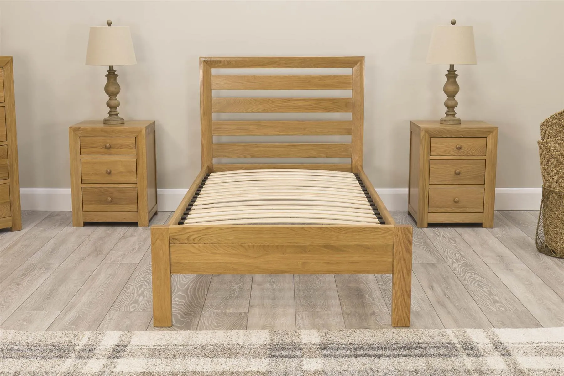 Kensington Solid Natural Oak Bed Frame - 3ft Single