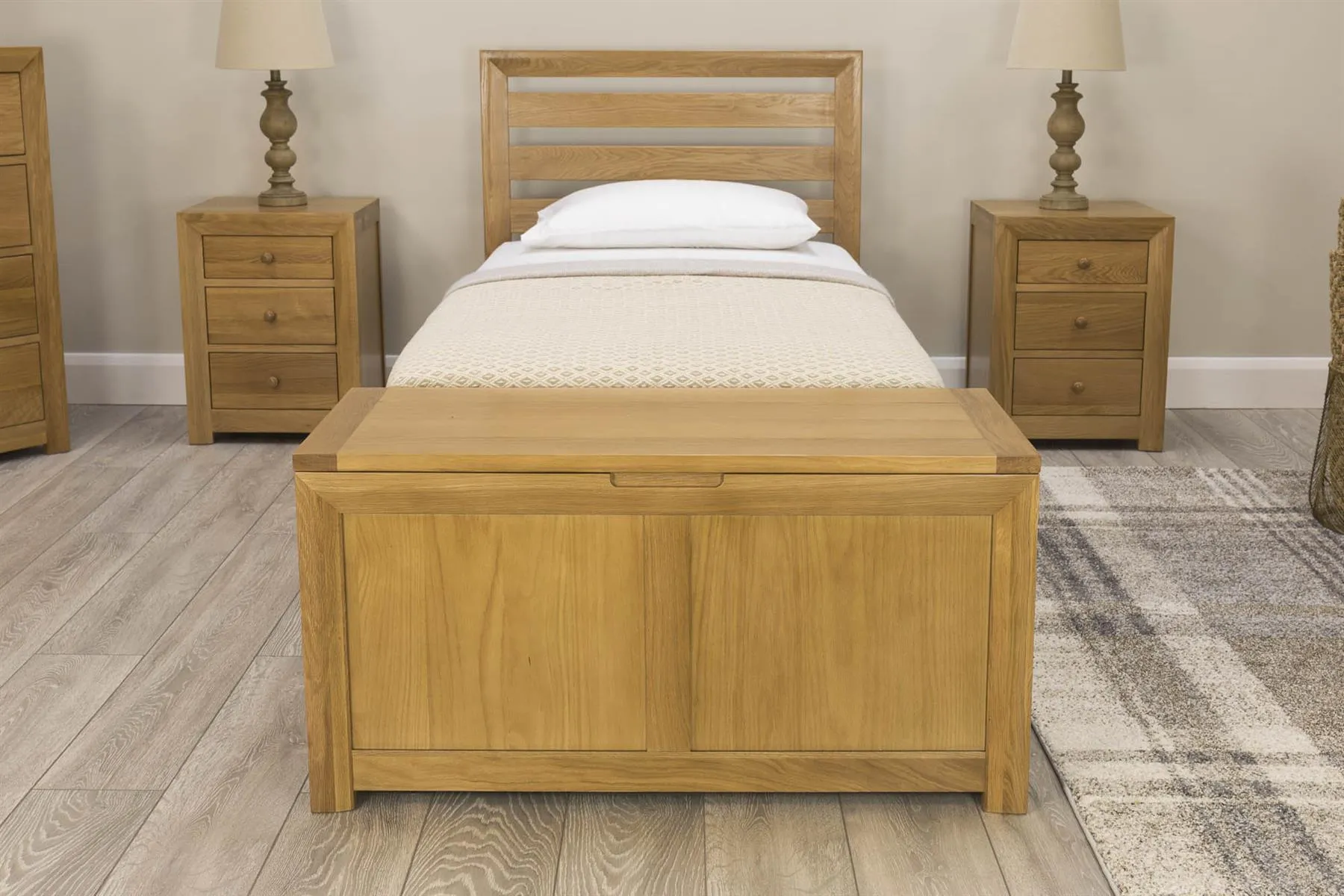 Kensington Solid Natural Oak Bed Frame - 3ft Single