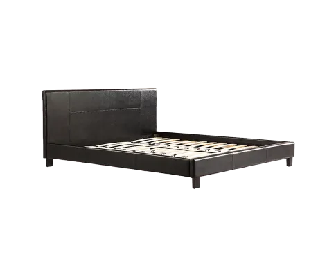 King PU Leather Bed Frame Black