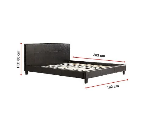 King PU Leather Bed Frame Black