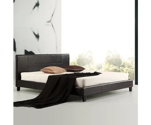 King PU Leather Bed Frame Black