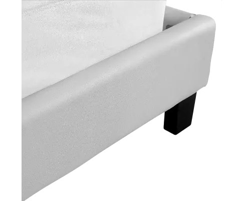 King PU Leather Bed Frame White