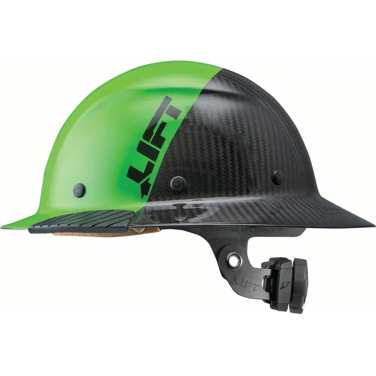 Lift Safety Dax 50/50 Carbon Fiber Full Brim Hard Hat Green-Black HDF50C-20GC