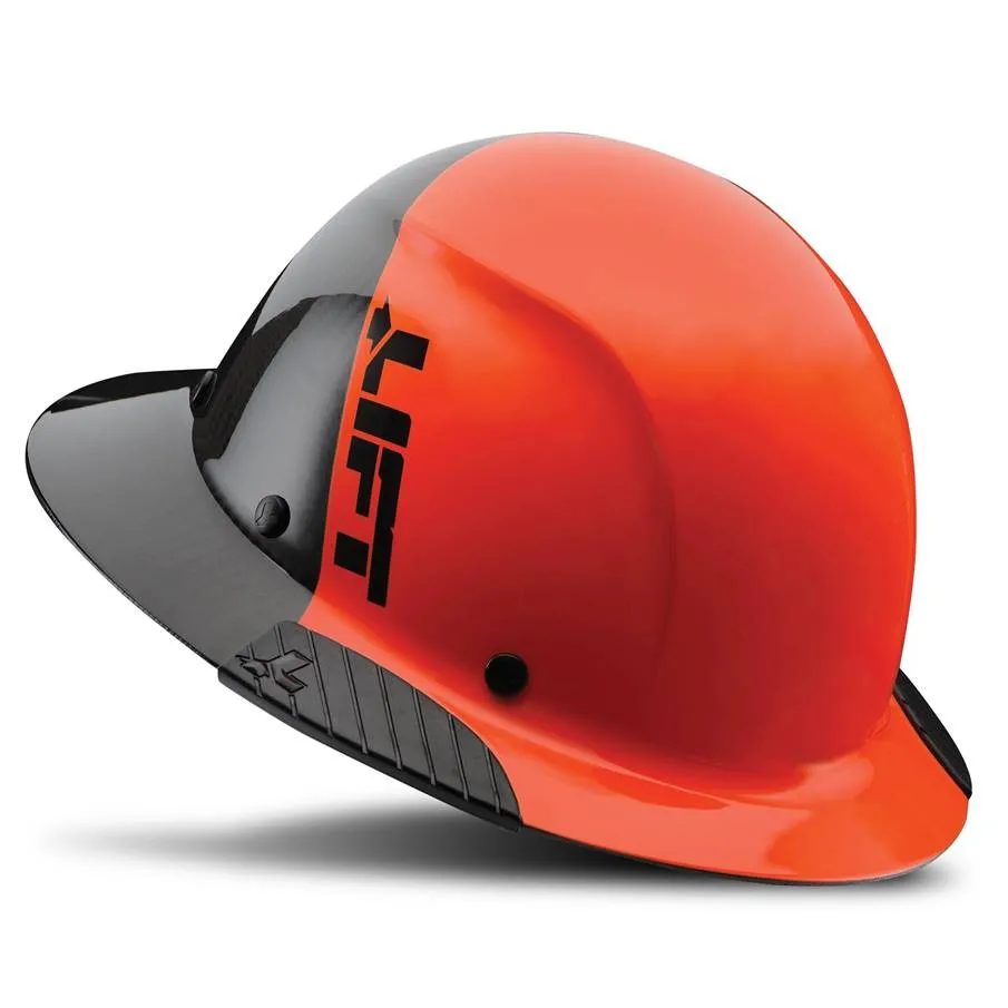 Lift Safety Dax 50/50 Carbon Fiber Full Brim Hard Hat Orange-Black HDF50C-19HC