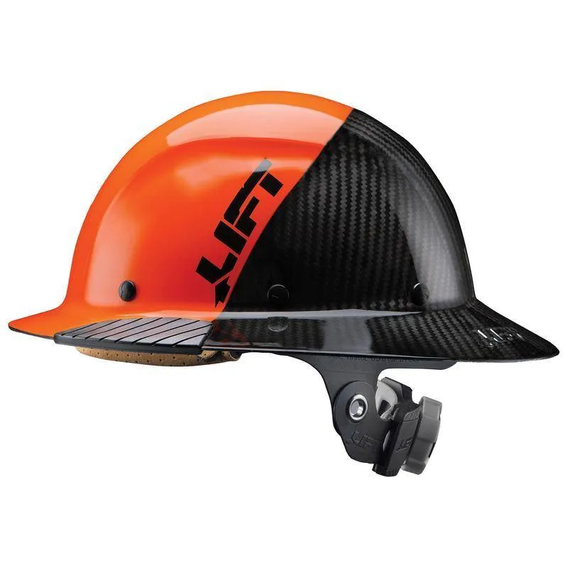 Lift Safety Dax 50/50 Carbon Fiber Full Brim Hard Hat Orange-Black HDF50C-19HC