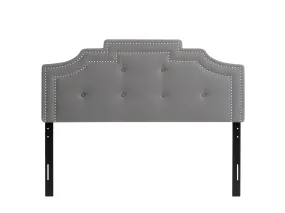 Light Grey Padded Queen Headboard