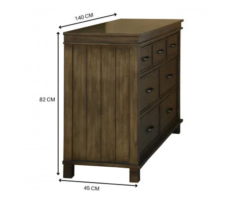 Lily 5pc King Bed Suite Bedside Dresser Bedroom Furniture Package - Rustic Grey