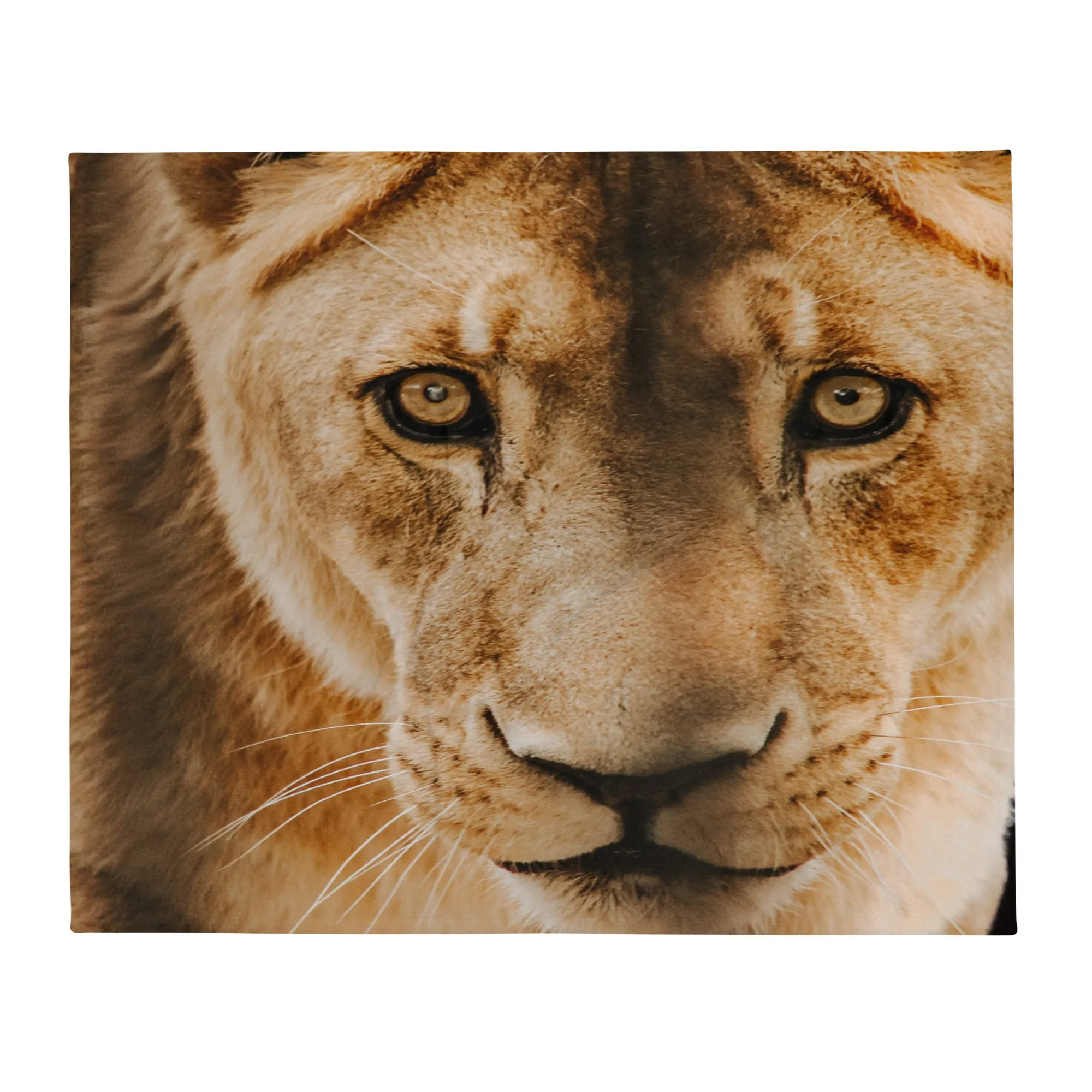 Lion head print throw blanket