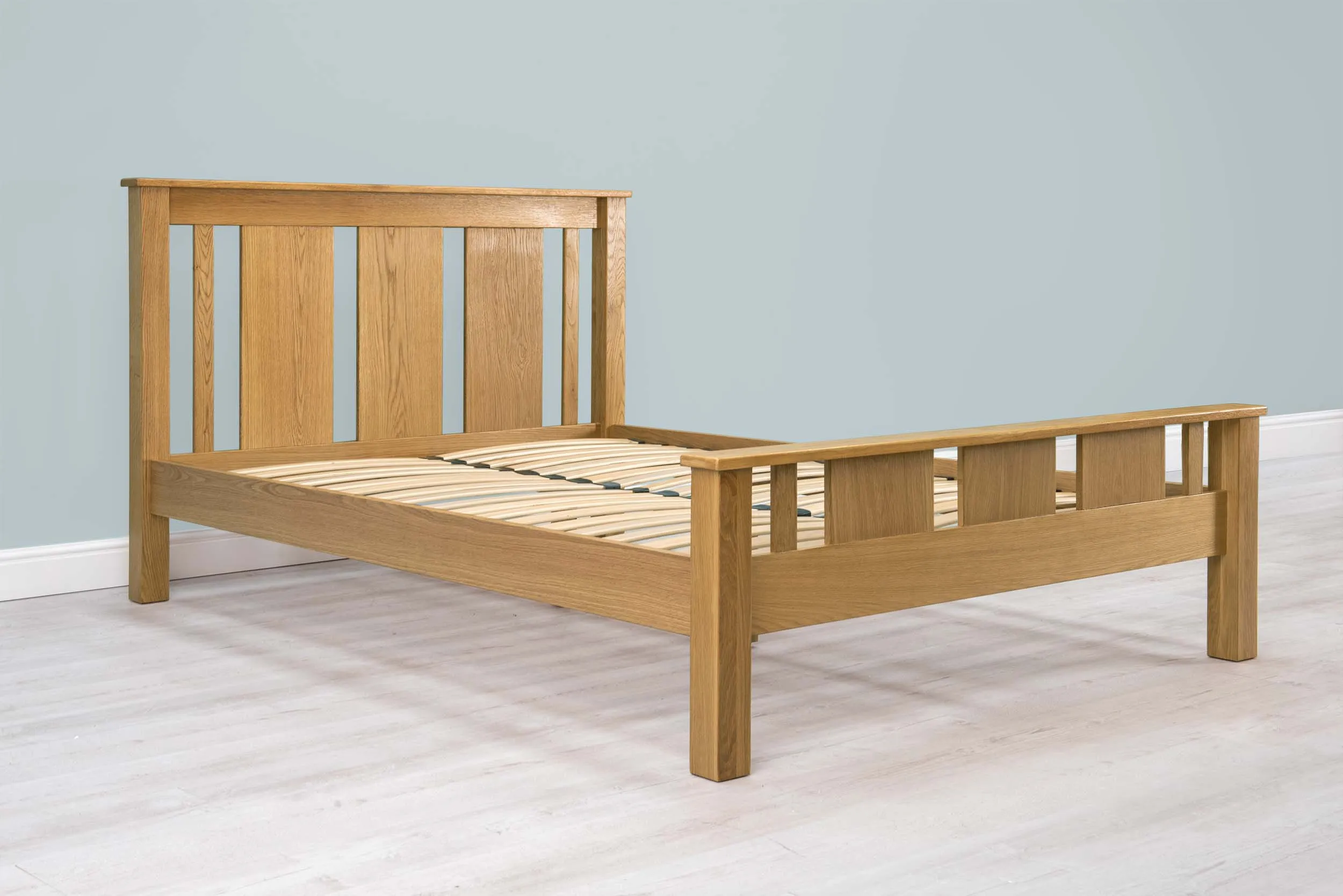 Lyon Solid Natural Oak Bed Frame - 4ft6 Double