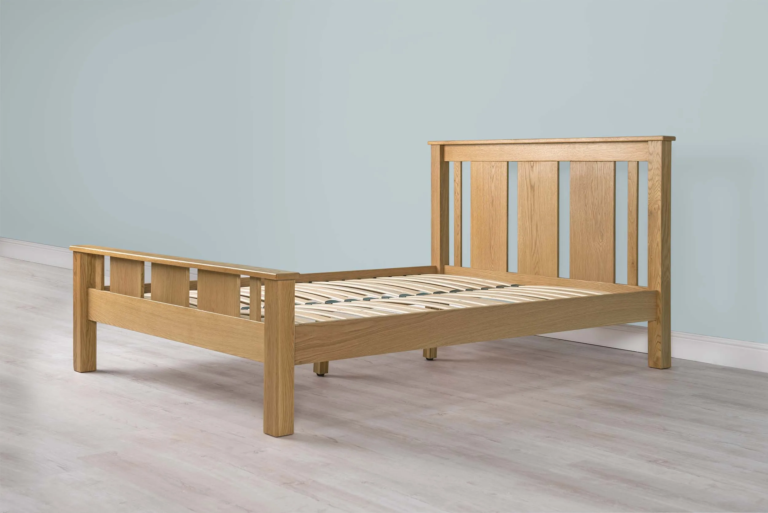 Lyon Solid Natural Oak Bed Frame - 4ft6 Double