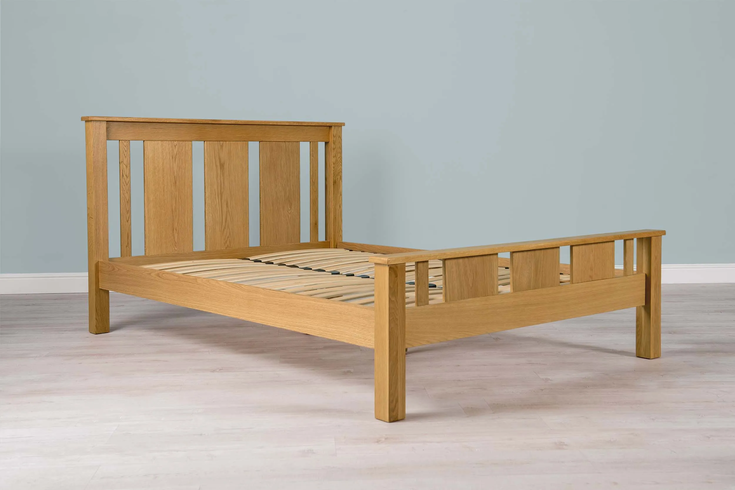 Lyon Solid Natural Oak Bed Frame - 4ft6 Double