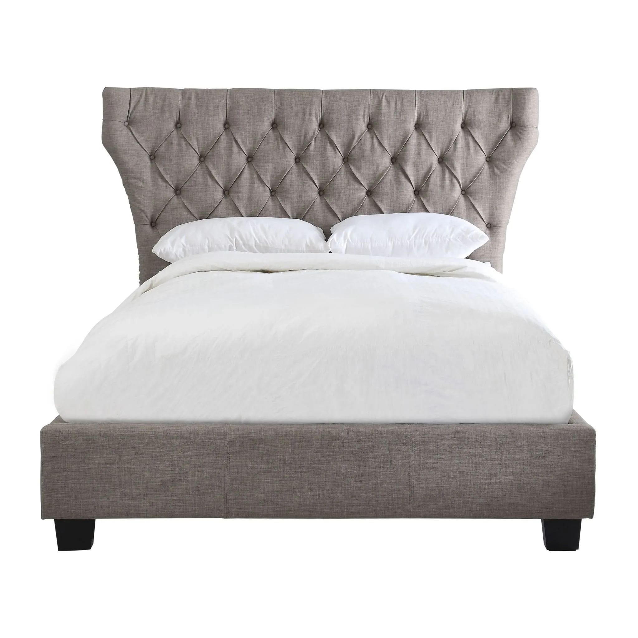 Melina Upholstered Footboard Storage Bed in Dolphin Linen