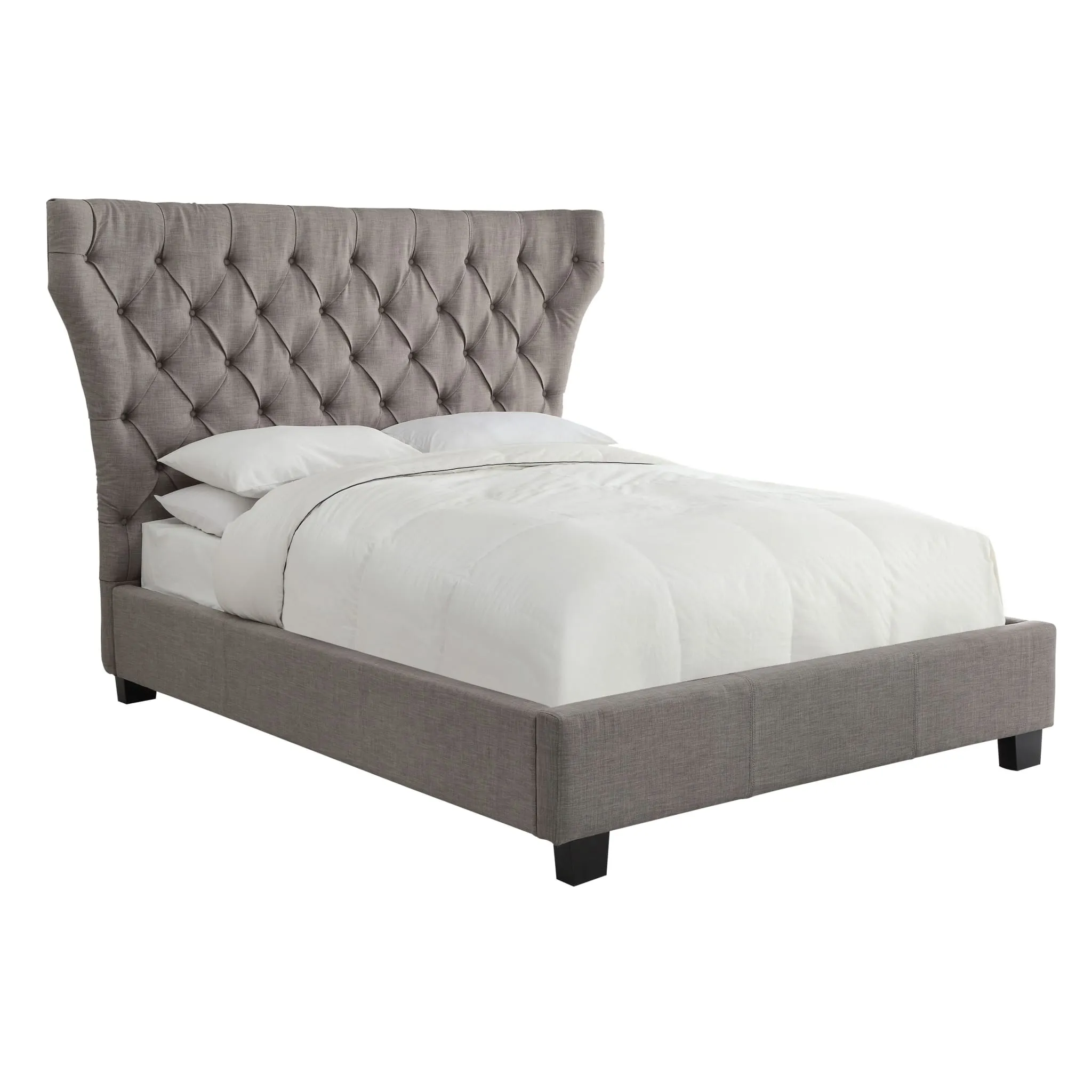 Melina Upholstered Footboard Storage Bed in Dolphin Linen