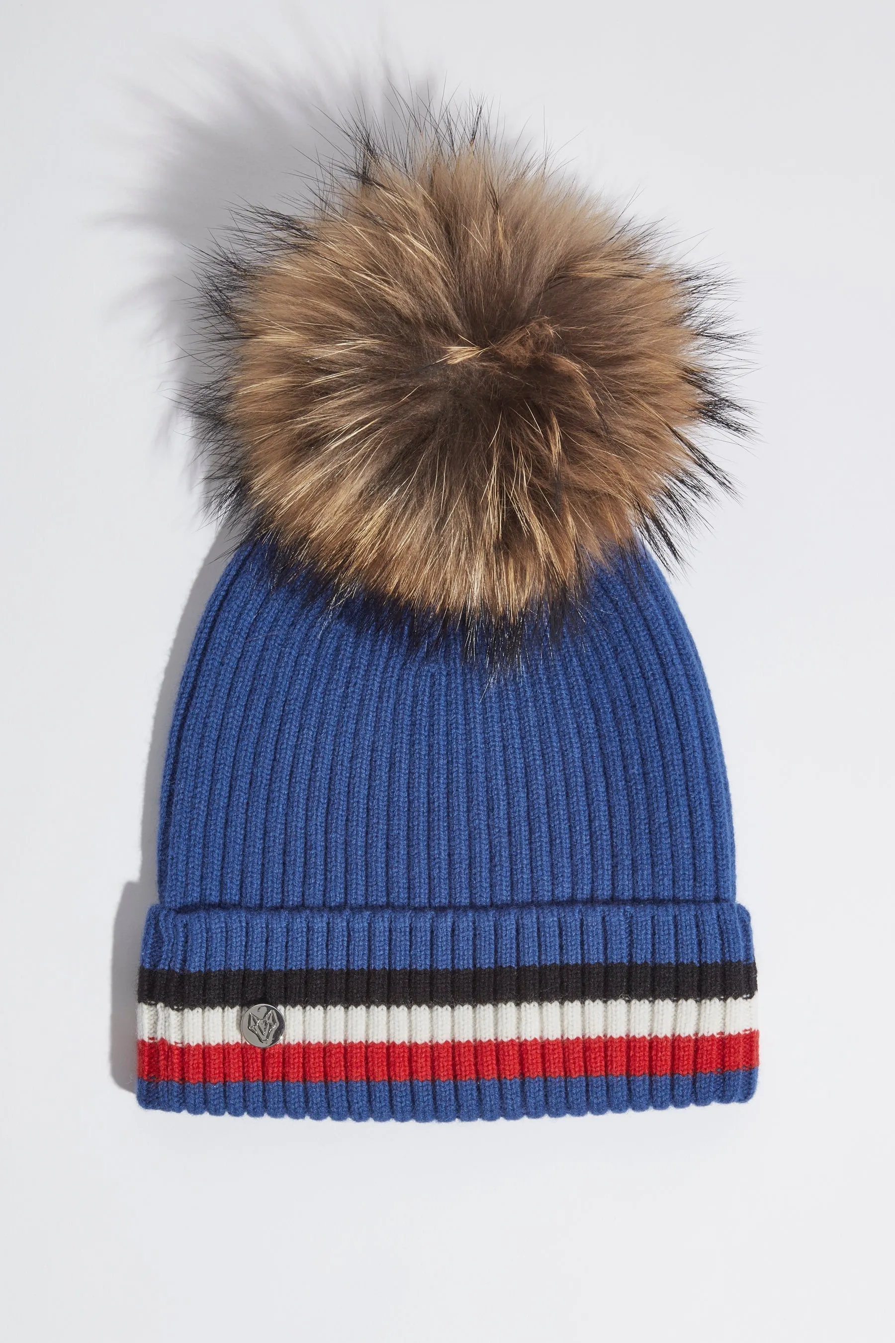 Mens Aston Merino Wool Pom Pom Hat - Blue