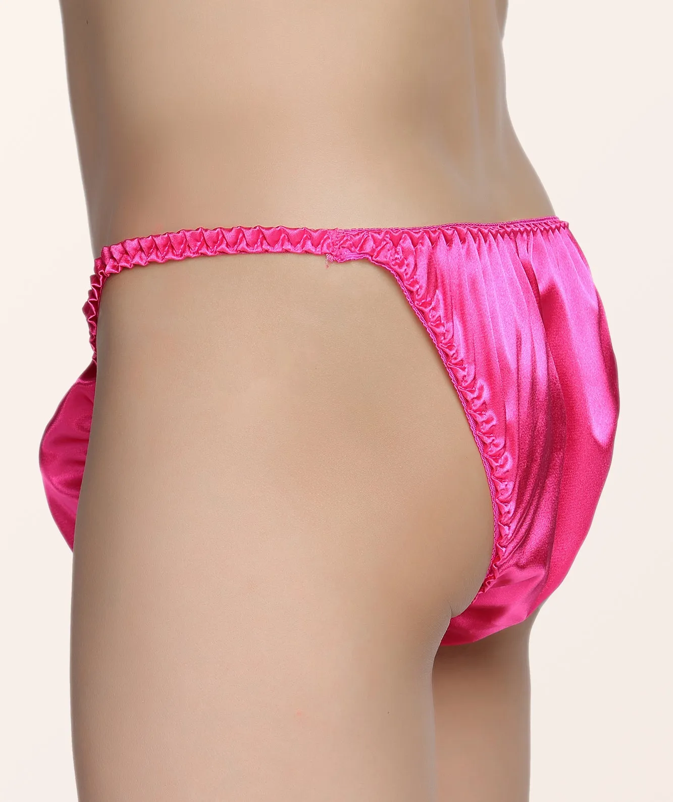 Men's Satin Tanga Briefs - Hot Pink