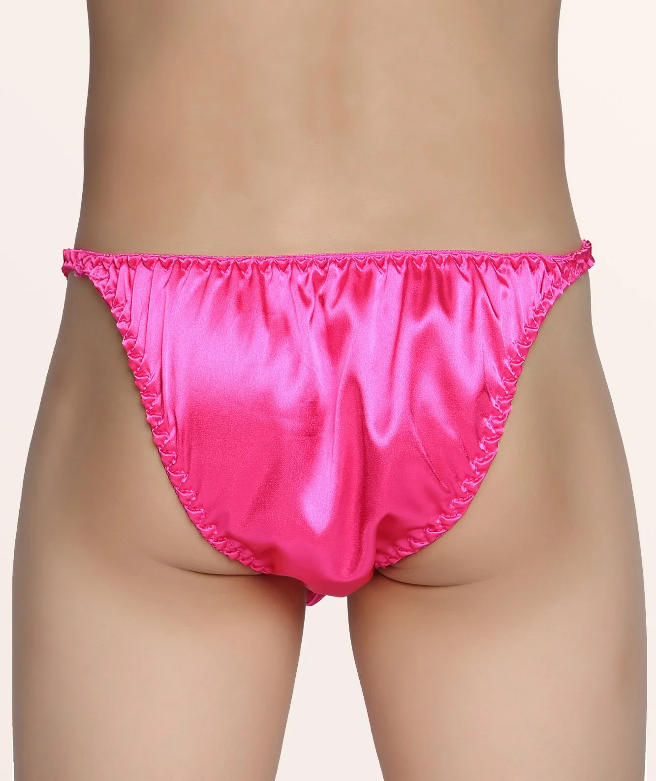 Men's Satin Tanga Briefs - Hot Pink