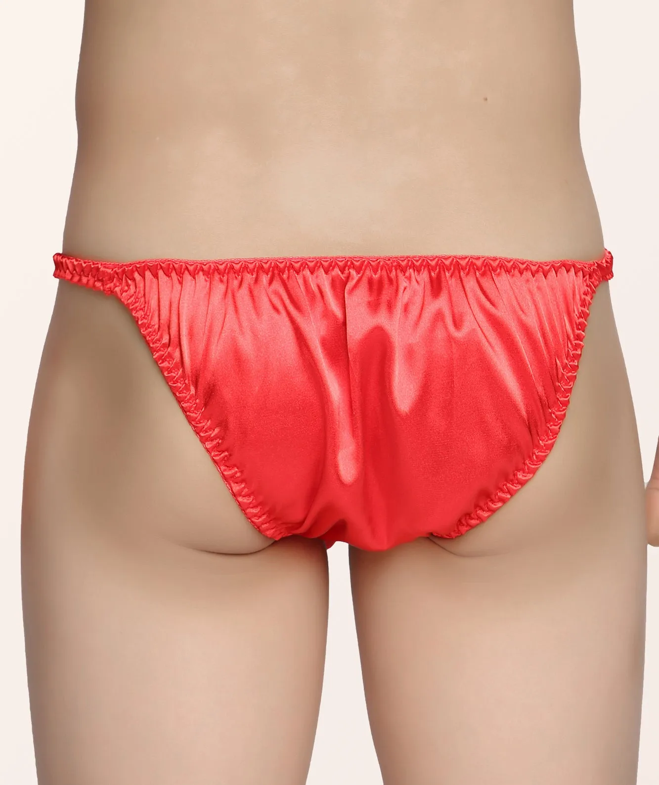 Men's Satin Tanga Briefs - Red