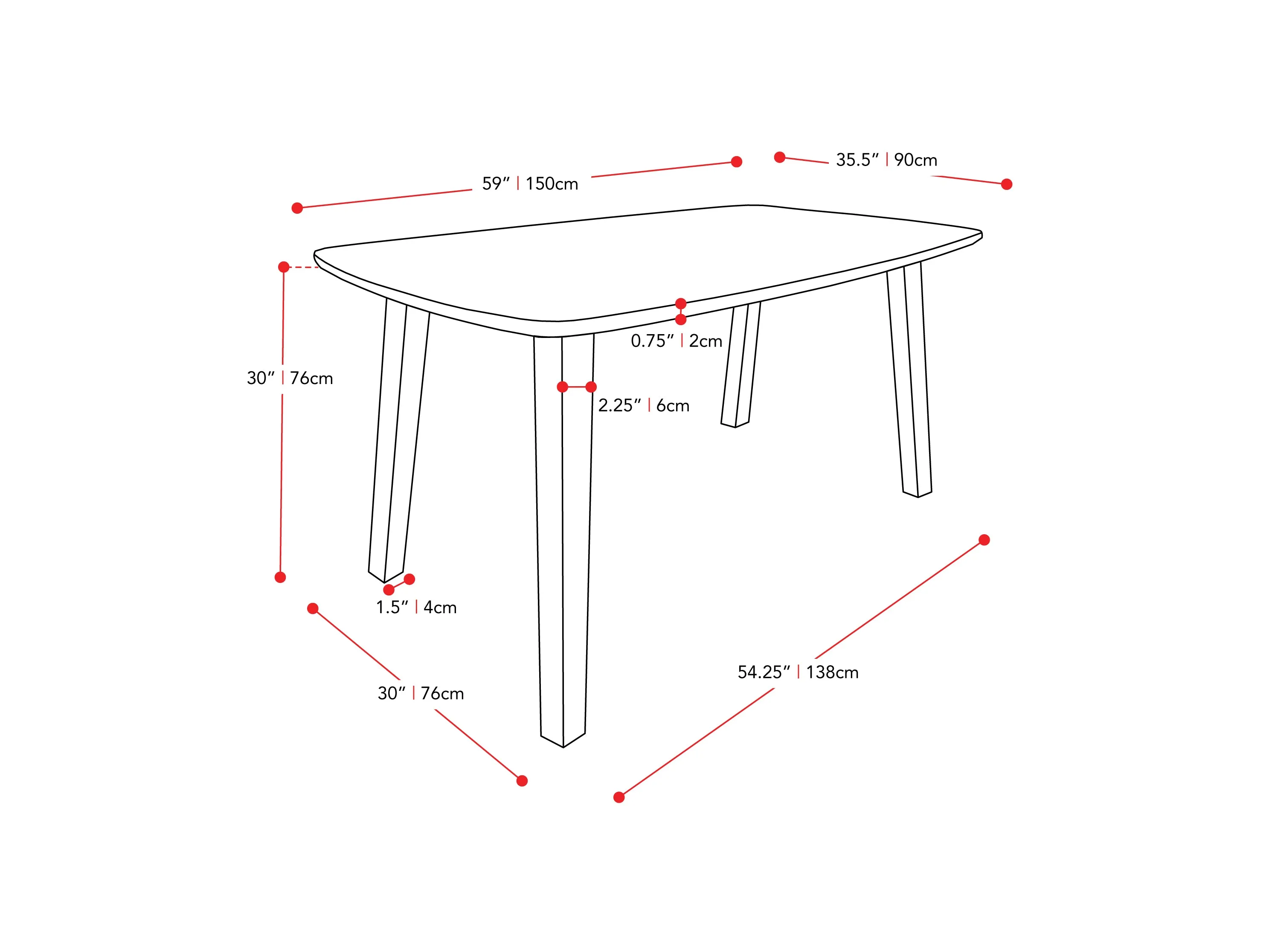 Mid Century Modern Dining Set, 7pc