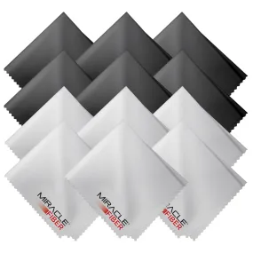 Miracle Fiber Microfiber Cleaning Cloths (12 Pack- 6 black & 6 Grey)