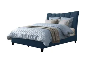 Navy Blue Channel Tufted Double / Full Bed