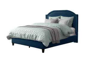 Navy Blue Upholstered Double/Full Bed