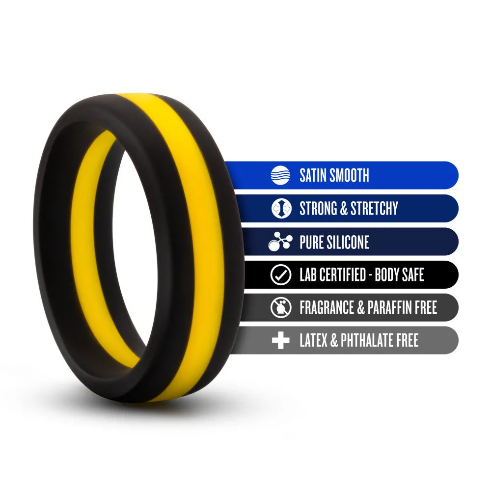 Performance By Blush® | Pro: Yellow & Black Penis Rings - Made with Purio™ Silicone (2-Pack)