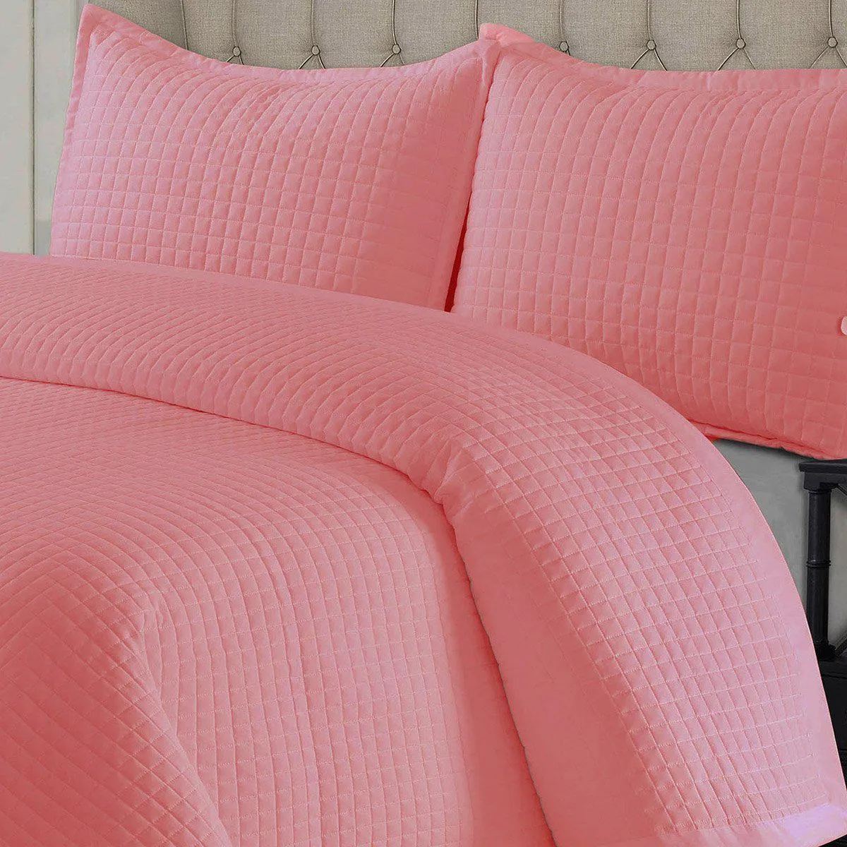 Pink Coverlet / Bedspread Set Reversible